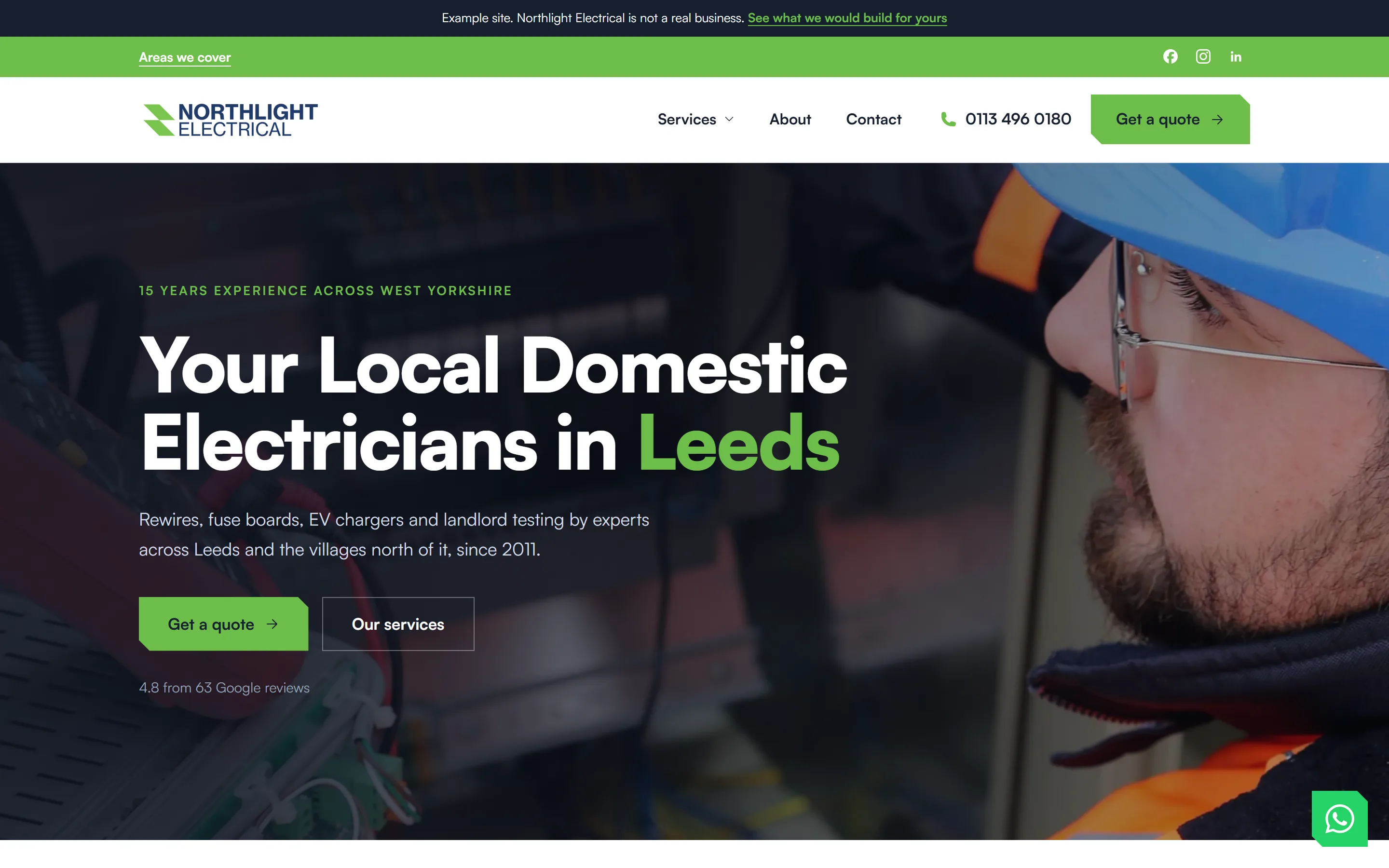 Northlight Electrical website, home page